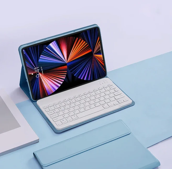 Lenovo Xiaoxin Pad Pro 2025 용 태블릿 키보드 Funda 12.7 인치 케이스 TB-373FU TB375FC 키보드가있는 스, 09 Hebrew, 05 misty blue key case