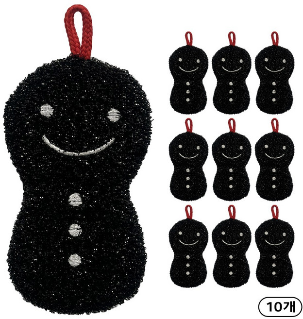 크린라이프 눈사람(블랙)수세미 10P, 2세트, 5개