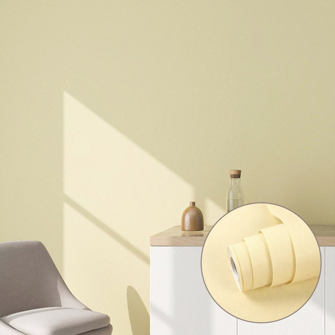 베라스코 붙이는 벽지 시트지 60cm x 10m, 라이트옐로우