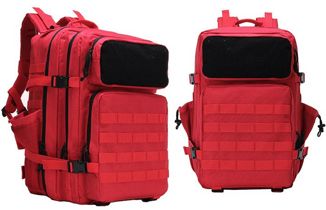 Neirny 대용량 밀리터리 남성 전술 가방 여행 캠핑 헬스 강철부대 군인가방 등산 택티컬 백팩 서바이벌 스포츠 크로스백 가방, 레드