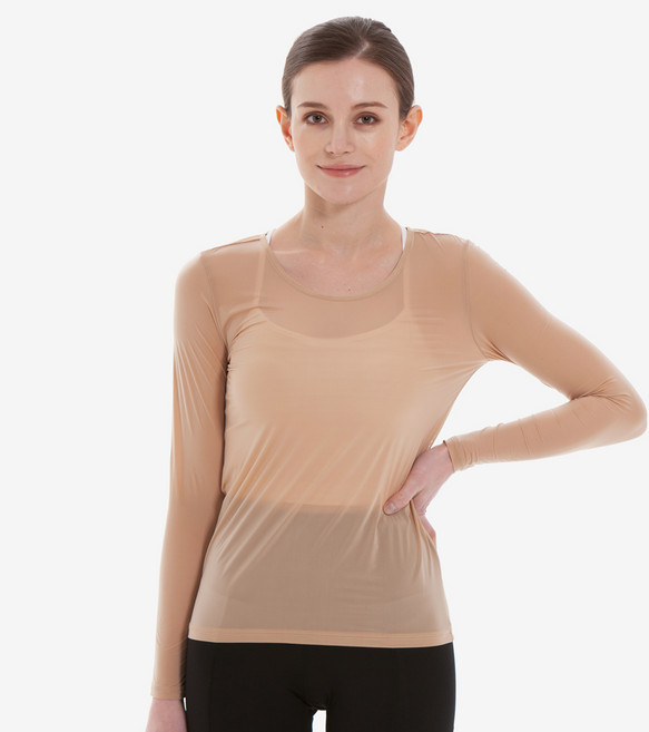 루핏스포츠 여성 라운드 쿨 여름 골프 냉감 롱티셔츠 자외선차단 쿨링 이너웨어