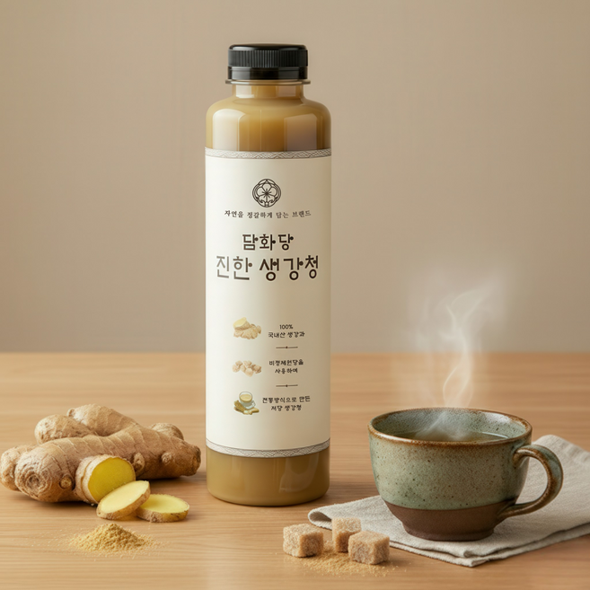 담화당 자연을 정갈하게 담은 국내산 생강 원액 그대로 물 한 방울 넣지 않은 진한 수제 생강청, 5개, 600g
