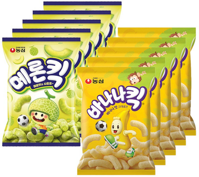 농심 메론킥 5개 +바나나킥 5개, 60g, 10개