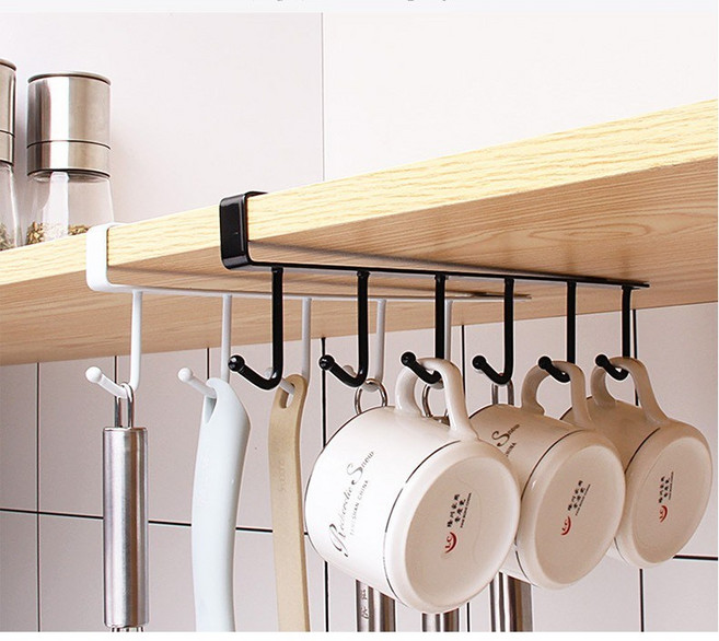 틈새공략 다용도 걸이 조리도 구걸이 주방컵걸이 국 자걸이 선반 주방걸이대 씽크 대용품 1+1, 3개, 블랙(1+1)