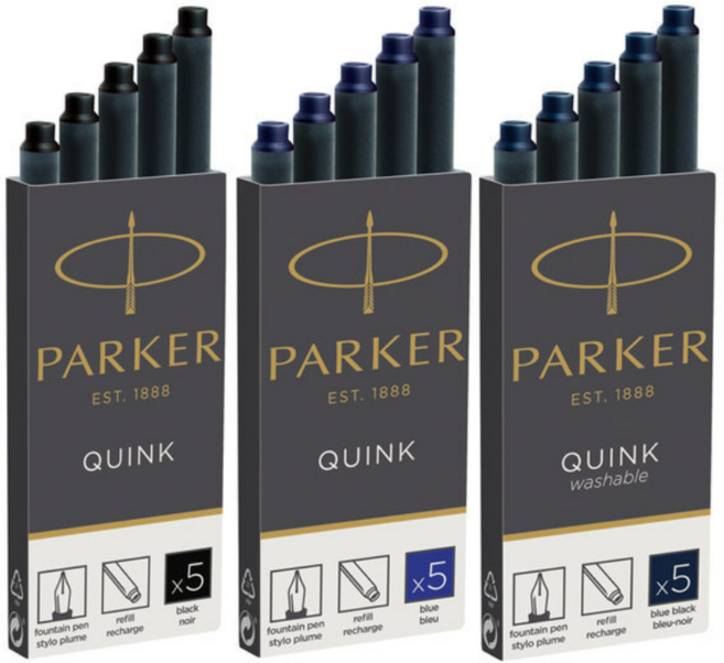 파카 잉크 카트리지(1팩 5개입 대) 만년필카트리지, 3개, BlueBlack(5입)