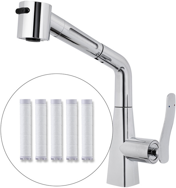 비욘드퍼니싱 국산 프리미엄 필터 싱크대 주방 핸디형 수전 수압 상승 수전본품1+필터1 포함 KS, 1세트