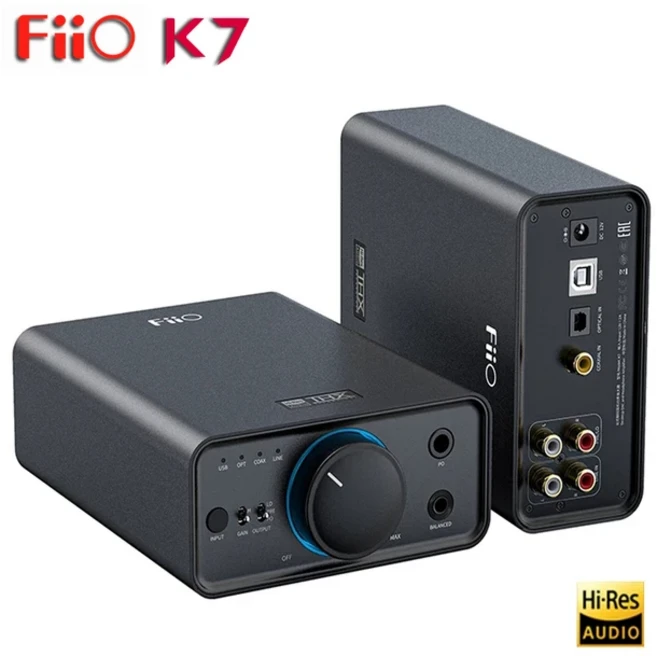FiiO BT 밸런스드 하이파이 DAC 헤드폰 앰프 K7 AK4493S 2 XMOS PCM384kHz DSD256 USB 동축 RCA 입력, 01 K7 US