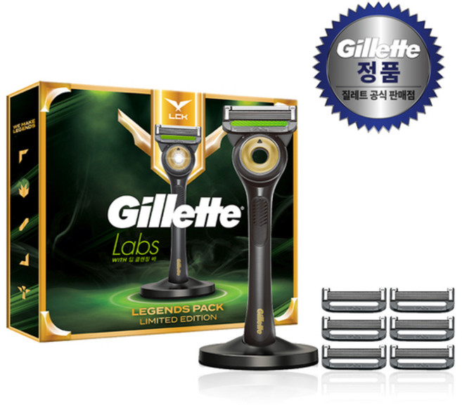 질레트랩스 딥클렌징바 LCK 레전드팩, 1세트, 핸들+면도날7입