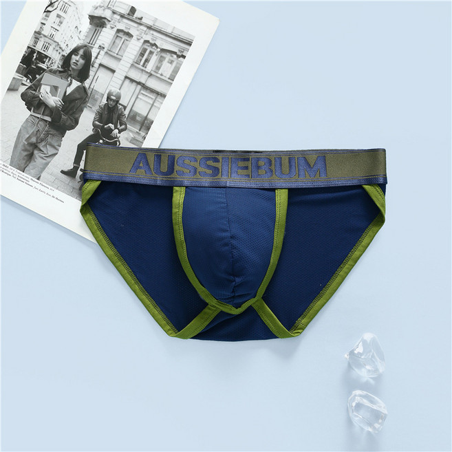 男士內褲彈力網孔舒適透氣性感高叉青年三角褲aussiebum