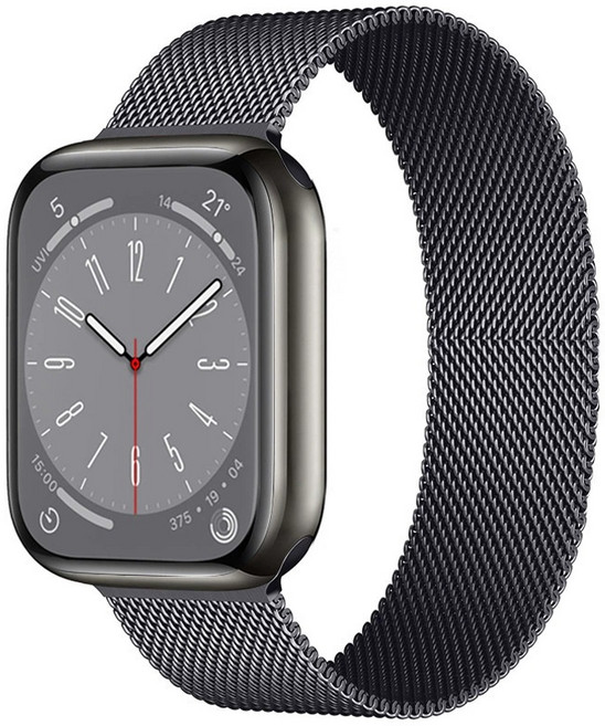 適用 Apple Watch 不鏽鋼編織 米蘭磁吸錶帶 42/46/49mm, 太空灰, 1個