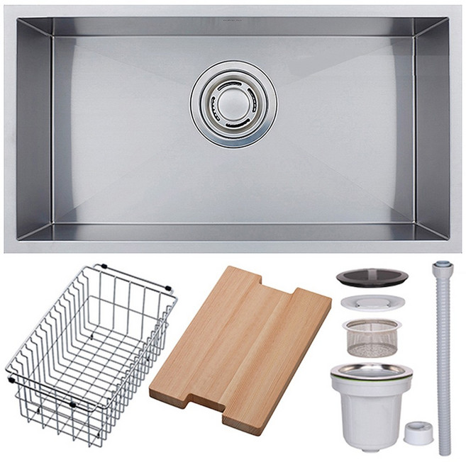 백조싱크 SQSR780 사각싱크볼세트 씽크볼 주방싱크볼 교체, 1개