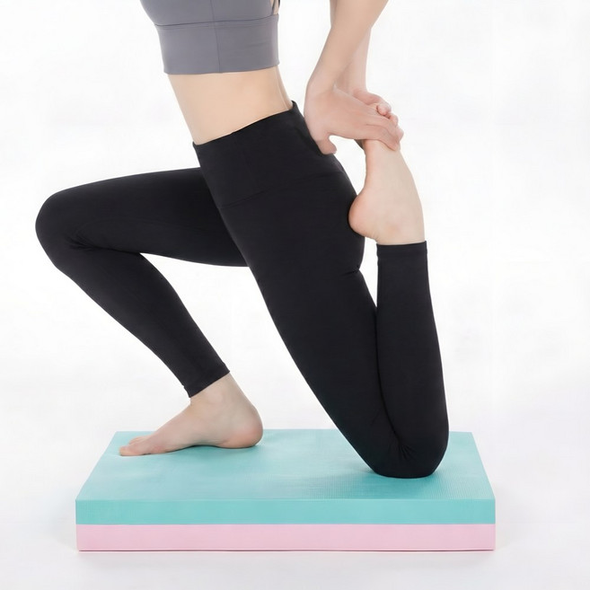 KM SPORTS 두꺼운 운동매트 최대 6CM 헬스 요가 밸런스패드 다양한 컬러, 민트+핑크, 1개