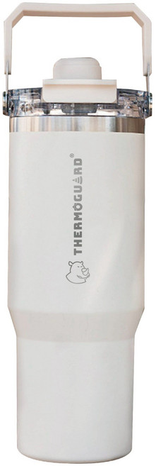 THERMOGUARD 樂唯鈦陶瓷鈦大杯 一蓋三飲 磁吸防丟杯帽, 雲朵白, 1個, 900ml