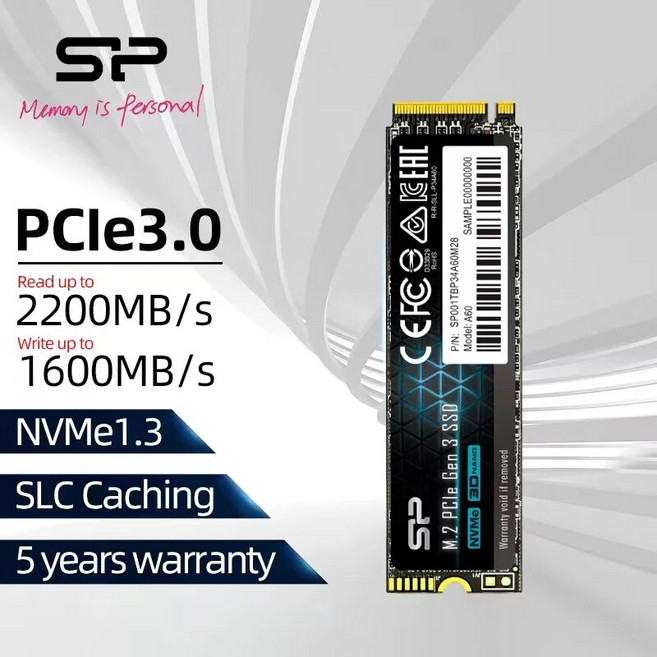 Silicon Power 노트북 및 데스크탑용 내부 솔리드 스테이트 드라이브 하드 디스크 A60 m2 NVME SSD 256GB 512GB 1TB M2 2280 PCIE nvme, 3.1 테라바이트