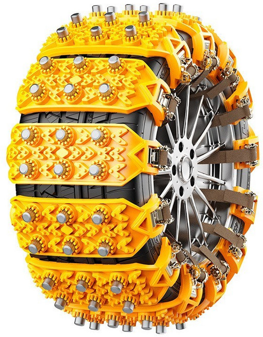 호밍사이 겨울 스노우 체인 아웃도어 눈길 빙판길 미끄럼방지 자동차 SUV 통용 미끄럼 방지 쇄빙선 타이어 체인 우레탄 논슬립 합금강 스파이크 타이어 체인, 1세트