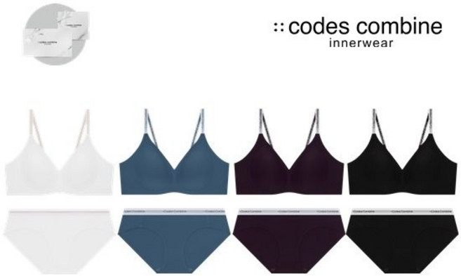 [백화점 정품] 코데즈컴바인 이너웨어 [선물포장]프리컷노와이어[브라4 팬티4]세트CEWBRPT458IVDBUPUBK