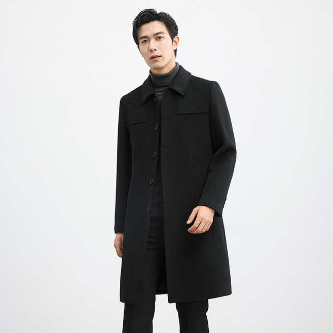 남성 울코트 미디 기장 오피스 캐주얼 가을 겨울 아우터