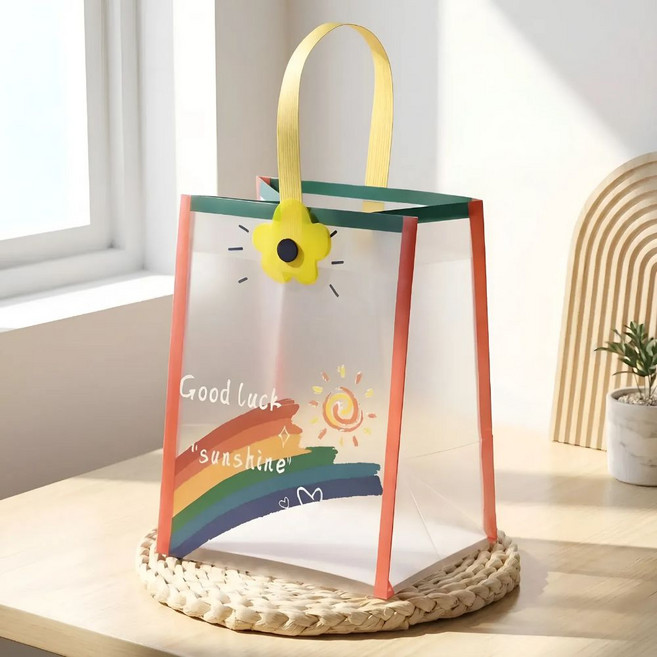 선물 생일 답례품 포장 투명 구디백, 10개, 레인보우