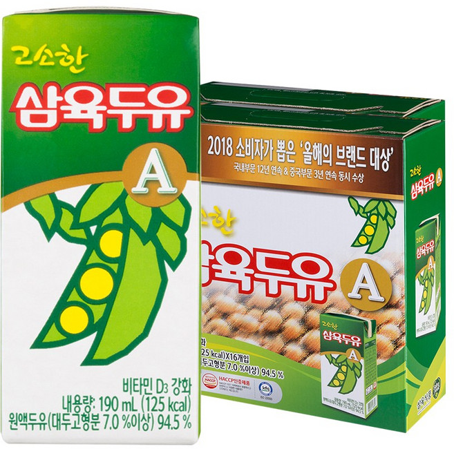 삼육 고소한두유A 190ml, 32개