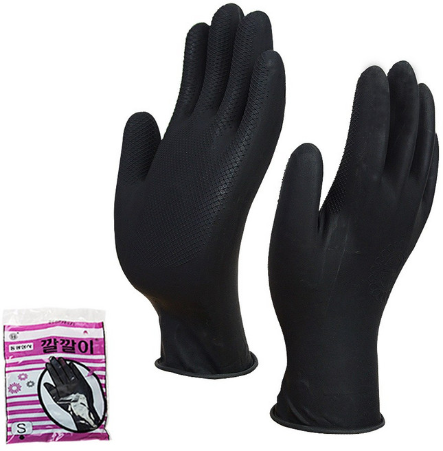 동광상사 깔깔이 미용장갑 소형 S, 블랙, 60개