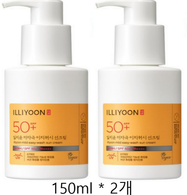 일리윤 저자극 이지워시 SPF50+ PA+++ 선크림 150ml x 2개