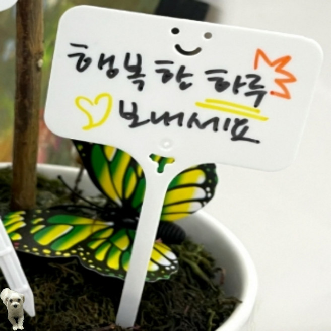 꿀이맘투 꽃푯말 화이트 10개입 텃밭팻말
