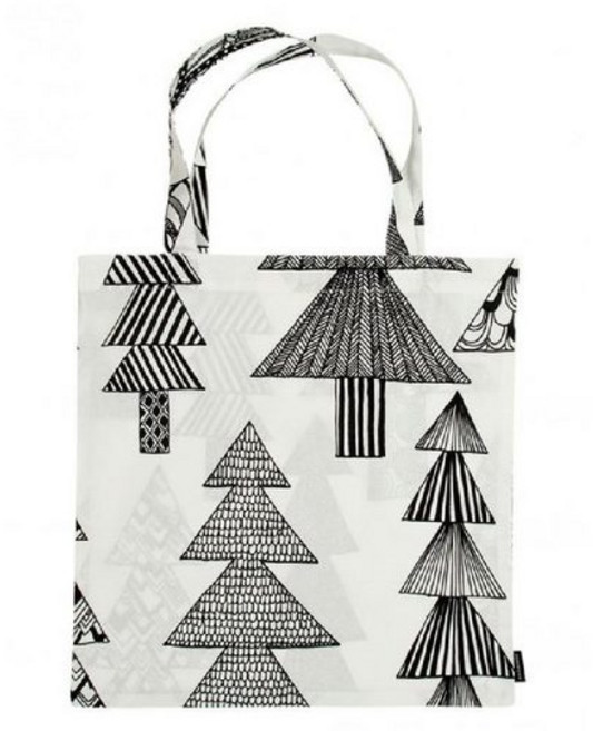 마리메꼬 쿠우시꼬사 화이트-블랙 쇼퍼 44cm 43cm Marimekko Shopper 연예인 에코백 뷱유럽 스칸디 명품 쇼퍼백 아이패드 직장인 보부상가방