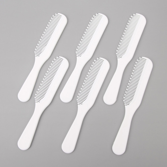 파스텔컬러 엉킴방지 빗 미용빗 6p, 6개, 화이트