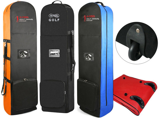 다담기 골프 항공백 커버 바퀴형 골프채 골프백 항공커버, 레드