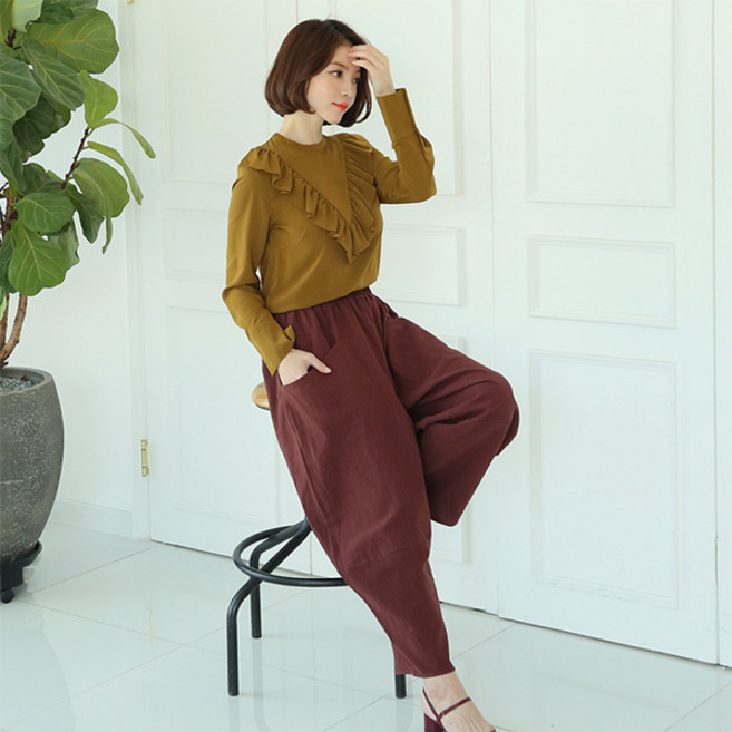 조화e 꾸민듯 아닌듯 밴딩팬츠 배기바지 절바지 항아리바지 편한바지 300시리즈