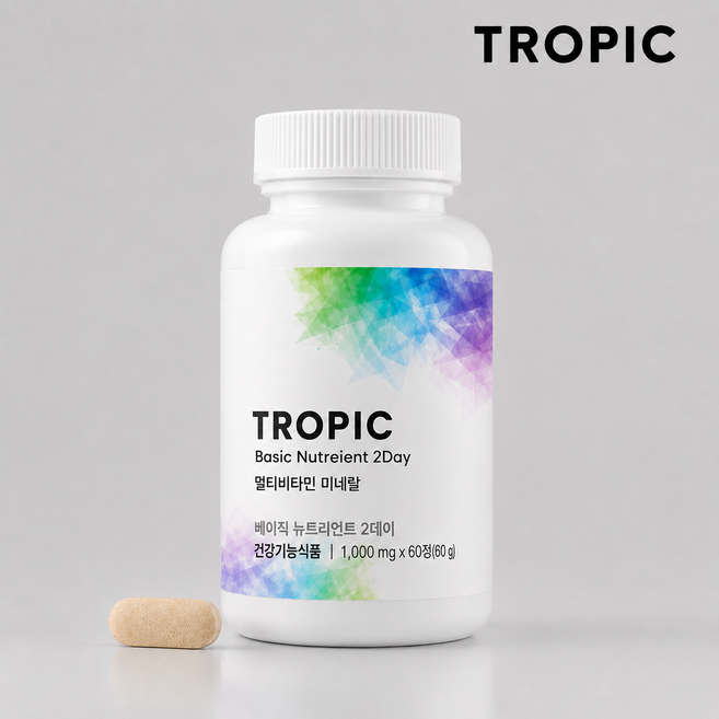 Tropic 베이직 뉴트리언트 2 데이 올인원 종합비타민, 1개, 60정