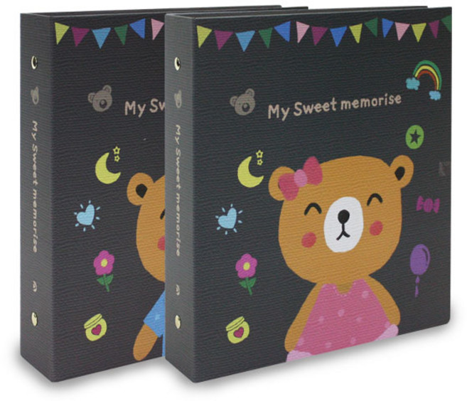 마이 스위트 메모리 바인더 접착 앨범 50매(곰돌이/곰순이), 곰순이(백색내지)