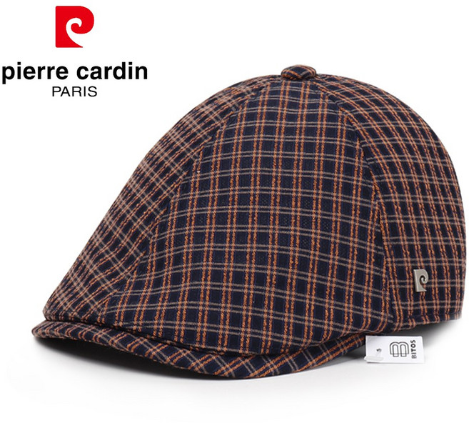 비토스 피에르가르뎅 24S/S 듀플린체크 망사 헌팅캡 간절기 및 여름에 쓰기좋은 파크골프모자