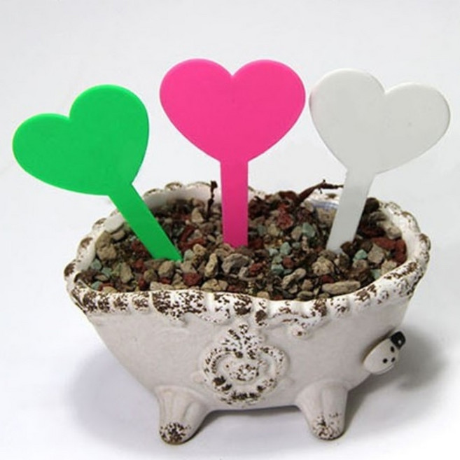 미니 하트 꽃 이름표 화분 식물 이름 꽂이 작물 팻말 푯말 네임픽 픽 라벨 네임택 20개입 화단 텃밭 가꾸기 작물 표시 싸인 수목 표찰