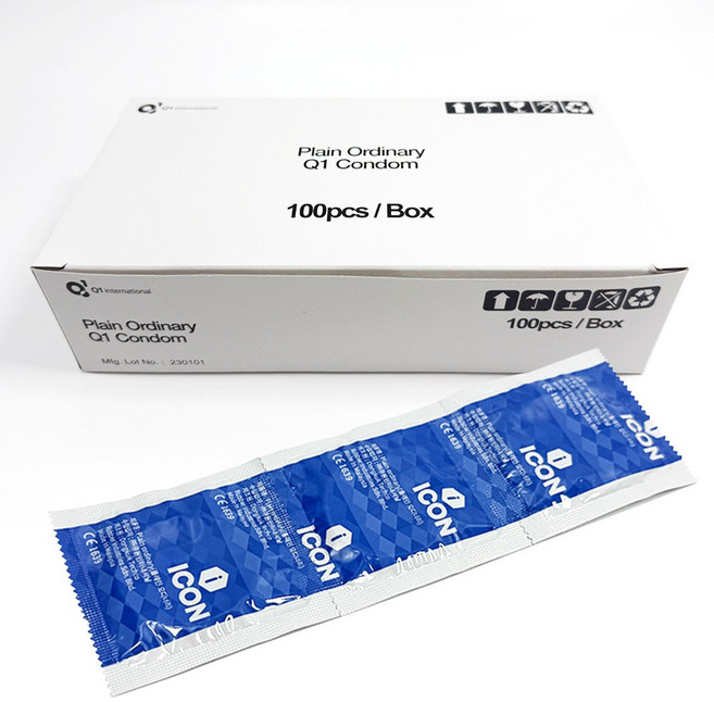아이콘 플레인 오디너리 콘돔 100p 업소용 대용량 벌크형 초박형, 1개, 100개입