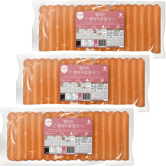 CJ 이츠웰 델리킹 켄터키후랑크 소시지 1kg, 3개