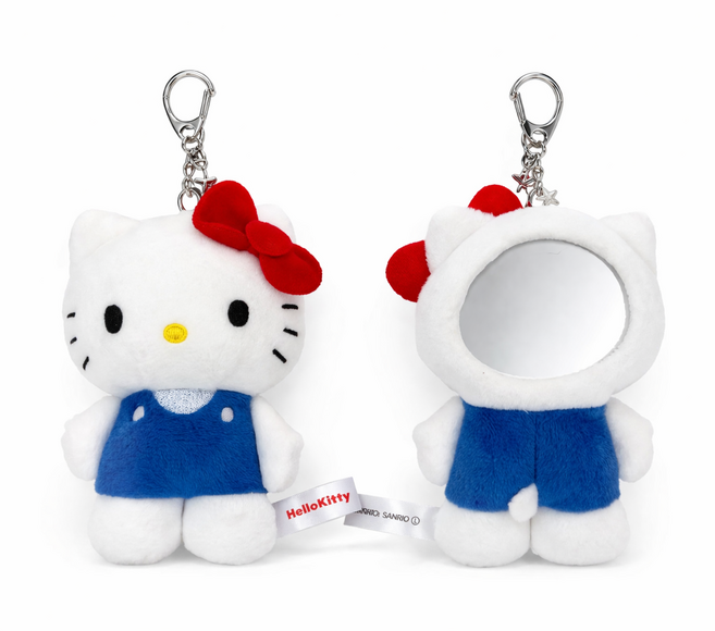[일본정품] 산리오 헬로키티 귀여운 거울 확대경 키링, 1개, 키티
