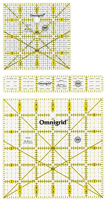 Dritz R641 옴니그리드 눈금자 세트 사각형, Omnigrid Dritz R641 옴니그리드 눈금자