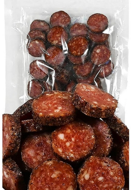 [ 손잡이 창고 공식 ] 두껍게 자른 검은 후추 살라미 311g 한입 크기 대용량 상품, 상세페이지 참조, 상세페이지 참조