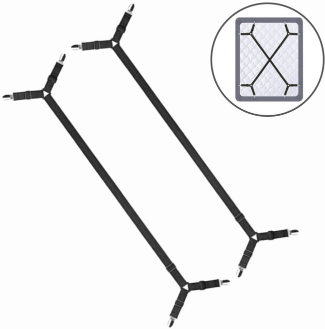 라라민 침대시트 고정집게 패드 커버 고정 클립, 1세트, 롱 블랙