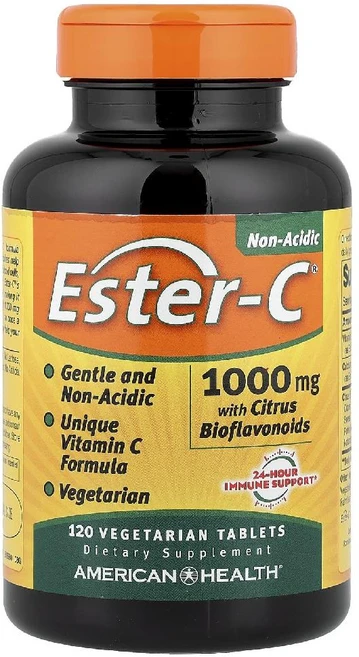 아메리칸 헬스 Ester-C 시트러스 바이오플라보노이드 함유 식물성 정제 120정, 1개 - 쿠팡