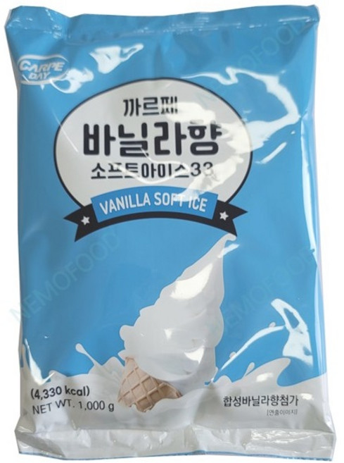 까르페 바닐라향 소프트 아이스크림 가루 33, 7개, 1kg