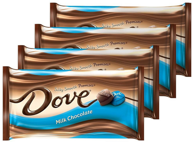 DOVE 밀크 초콜릿 발렌타인 데이 선물 개별 포장 발렌타인데이 캔디 7.61온스 캔디 백 약속, Milk Chocolate, 7.61 Ounce (Pack of 1), 215g, 1