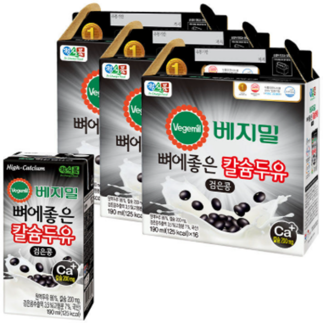 뼈에좋은 칼슘 두유 검은콩 48팩, 190ml, 10개