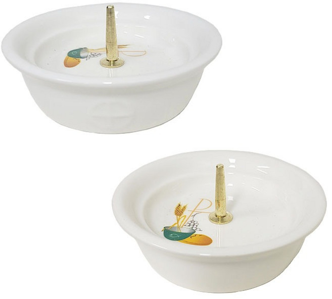 가톨릭천주교성물 1단 도자기 오병이어 촛대, 1개