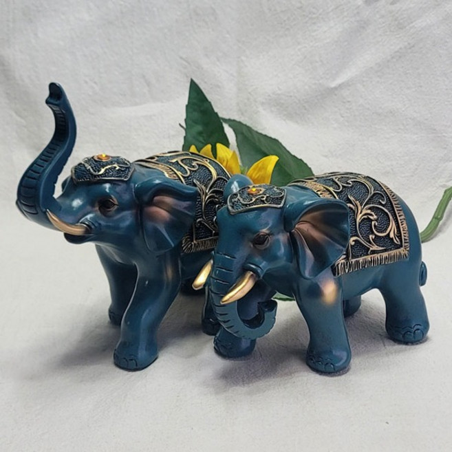 아네샵 재물수북 청코끼리 장식품 코끼리 조각상 풍수 인테리어 돈 들어오는 장식 소품