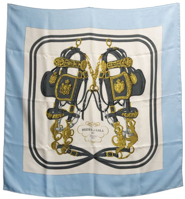 에르메스 중고 1957 브리드 드 갈라 실크 스카프