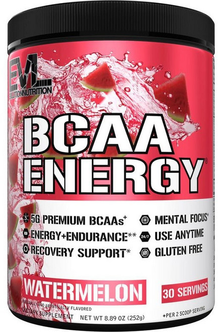 192874 EVL BCAAs 아미노산 파우더 린 BCAA 에너지 운동 카페인 함유 음료 재수분 포도 30회분 303g, 수박, 30회 복용 분량(1팩), 1개