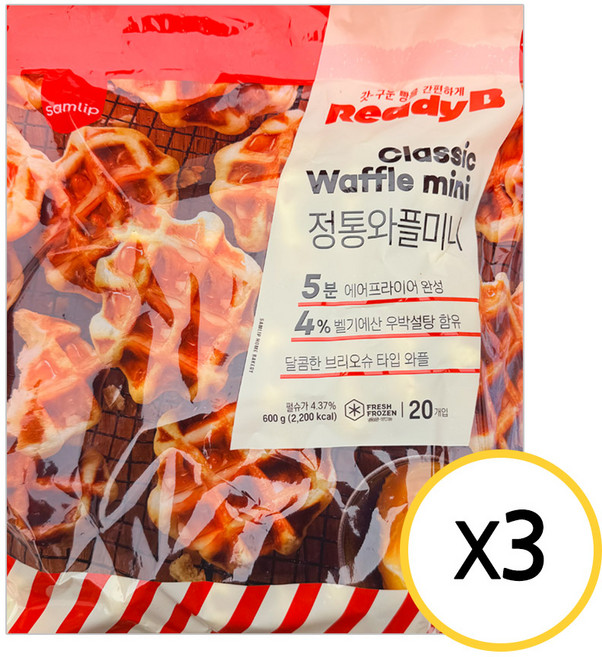 삼립 정통 와플 미니 20p, 600g, 3개