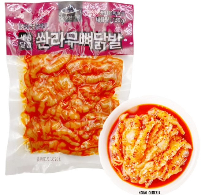 <중화국제>쏸라무뼈닭발 간식 안주, 1개, 150g